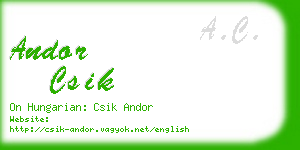 andor csik business card